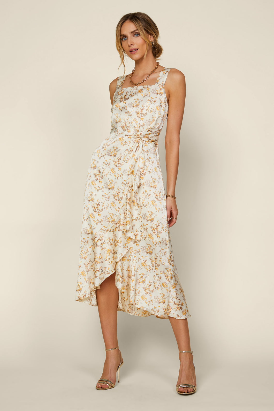 Isra floral midi dress