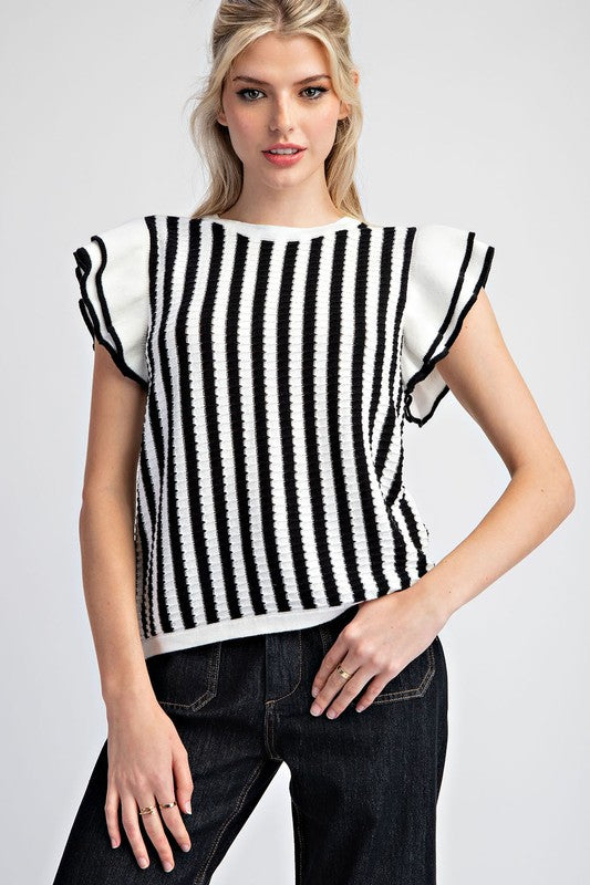 Adelina Ruffle Sweater Top