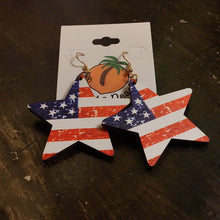 Load image into Gallery viewer, Wooden Flag Earrings
