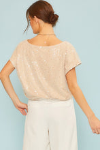 Load image into Gallery viewer, Boat Neck Peral Sequin Top
