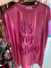 Load image into Gallery viewer, Foil Mini B-DAY Sequin Sleeve Shirt Dress
