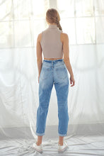 Load image into Gallery viewer, Folded Ripped Mom Jeans
