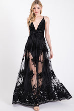 Load image into Gallery viewer, Floral Mesh Maxi Gown
