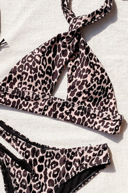 Cheetah Cut Out Bikini