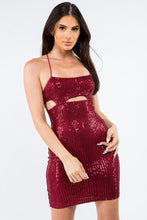 Load image into Gallery viewer, Sequined Cut Out Dress
